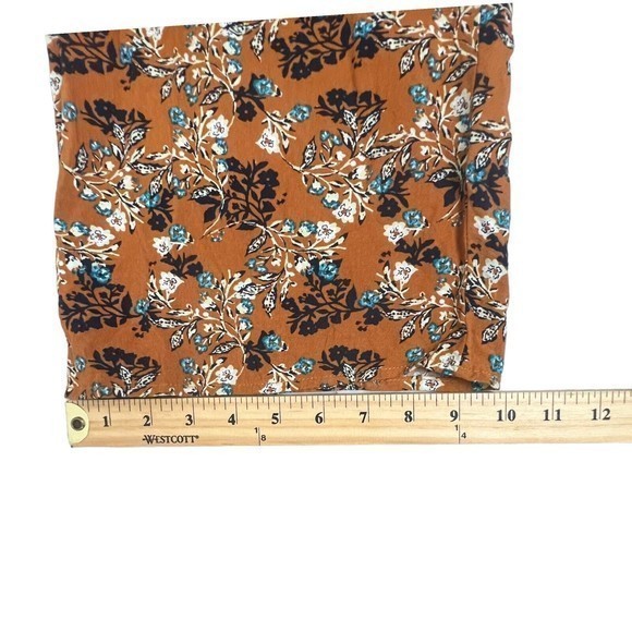 Band Of Gypsies Womens Brown Floral V Neck Short Futter Sleeve Jumpsuit Small - Picture 6 of 8